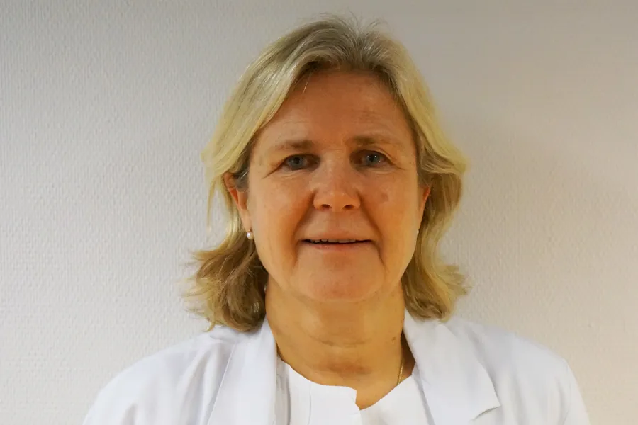 A person with blonde hair