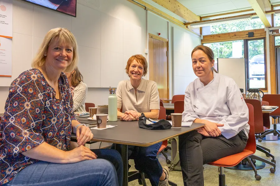 En gruppe kvinner som sitter ved et bord