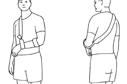 Figur av mann med armen i falte