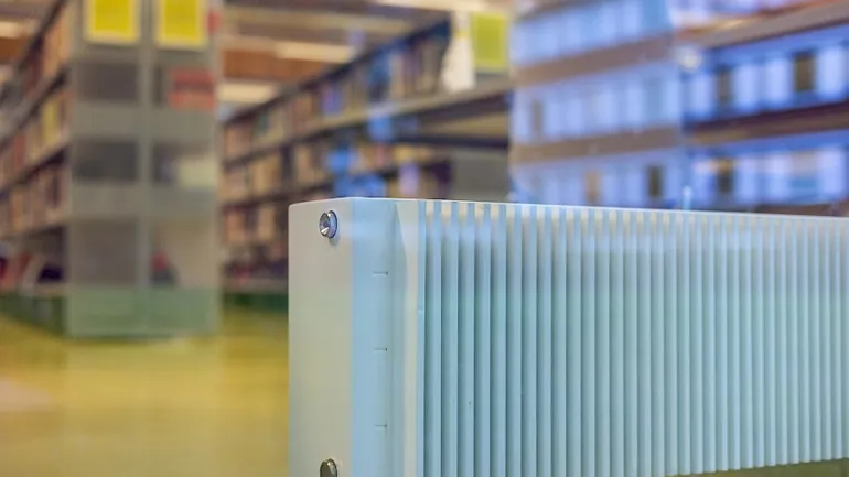 Foto av radiator på lesesal