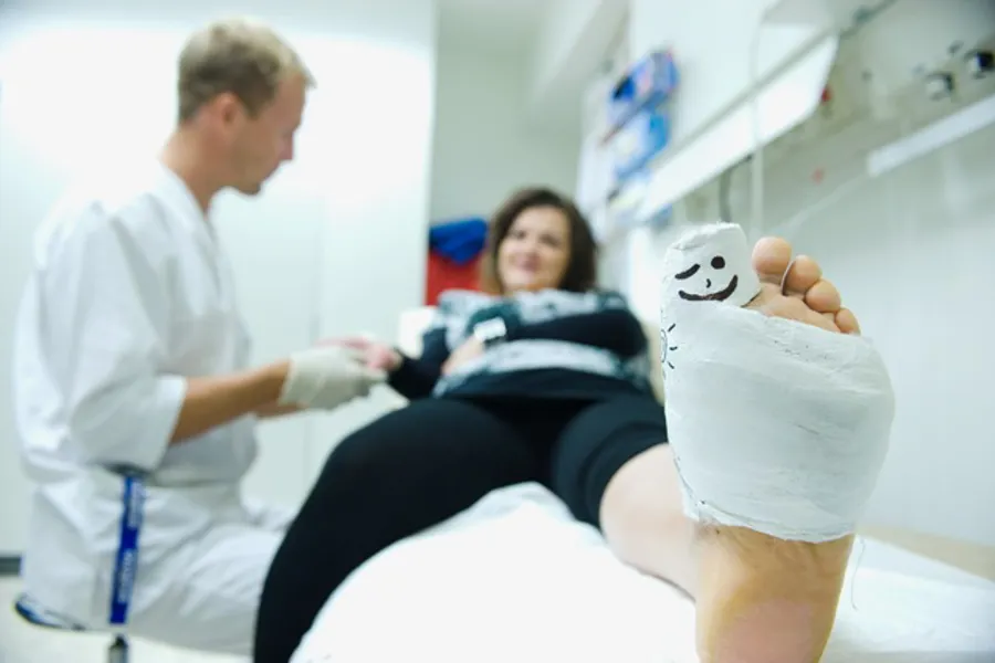 A doctor checking a patient