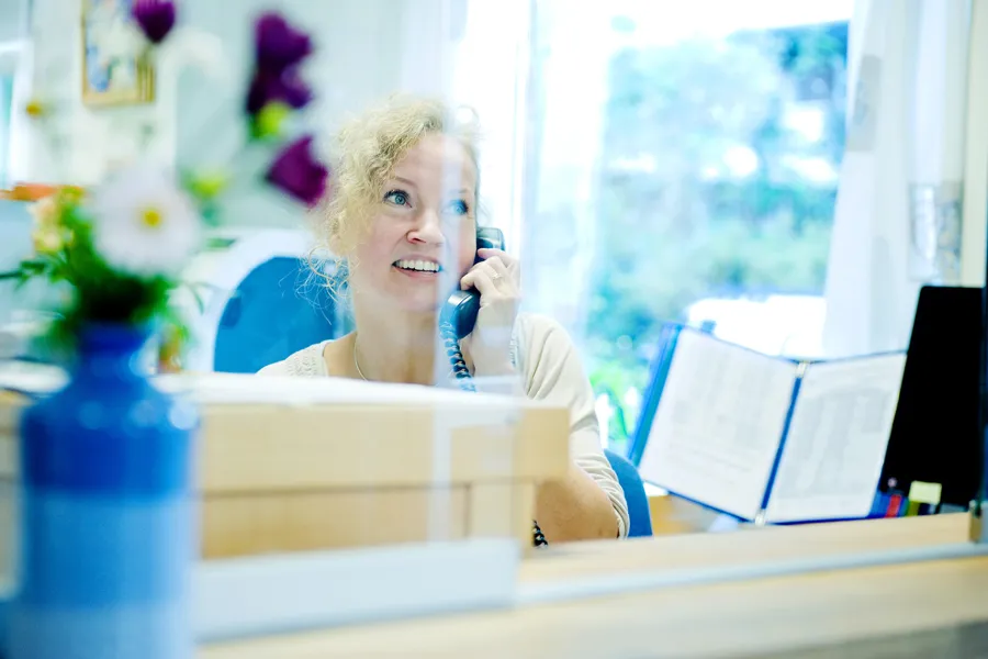 A woman talking on the phone
